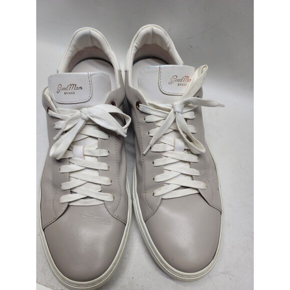 Good Man Brand Men\'s 11.5 Low Top Leather Sneakers Gray White Italy Made main image 7
